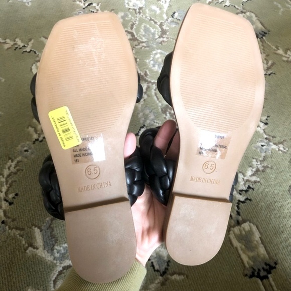NEW Steve Madden Spain Braided Square Toe Slip-On Sandals | 6.5 - Picture 4 of 4